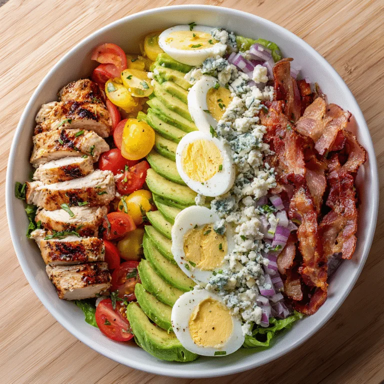 Easy Chicken Cobb Salad with Homemade Cobb Salad Dressing