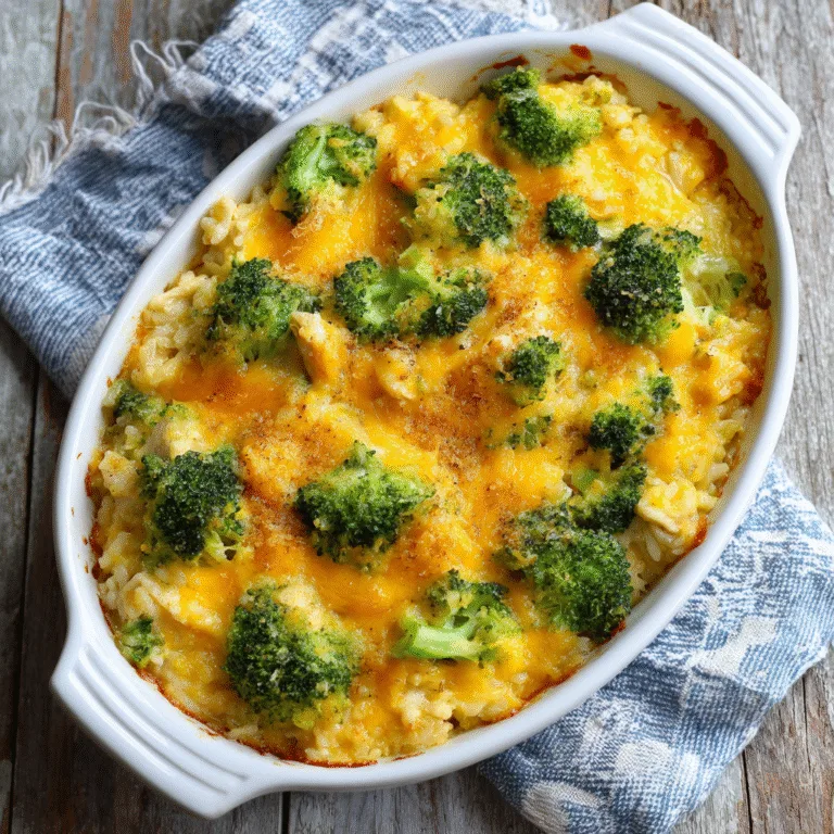 Cheesy Broccoli Chicken Rice Casserole (Under 30 Minutes)