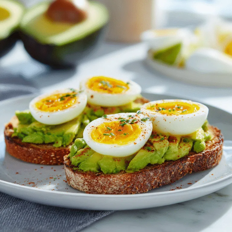 Jammy Egg, Avocado & Pesto Toast – A Vibrant, Nutritious Breakfast