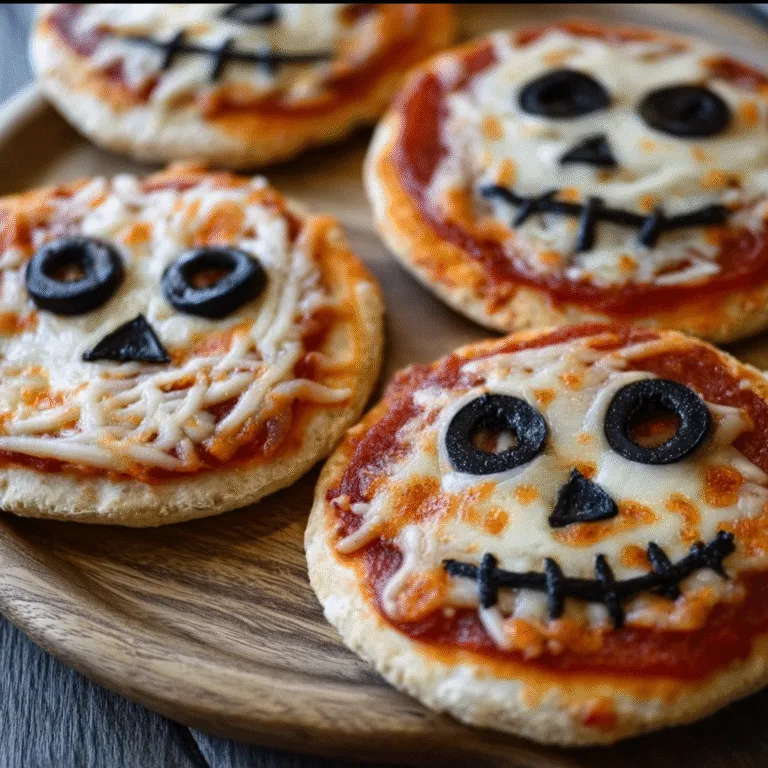 Spooky Halloween Mini Pizzas – Easy Halloween Food Kids Will Love