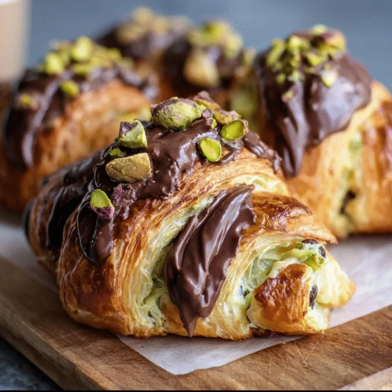 Pistachio Chocolate Croissants – Nutty & Decadent