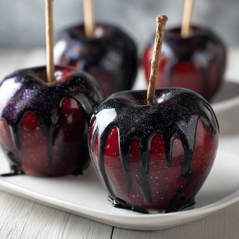 Black Poison Swirl Candy Apples: The Ultimate Spooky Treat for Halloween