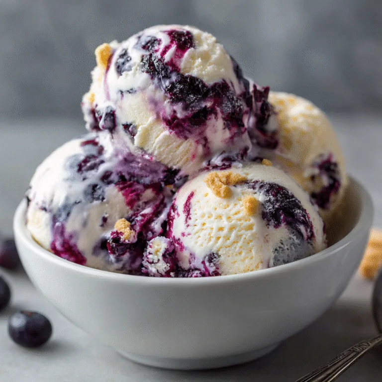 Blueberry Swirl Cheesecake Ice Cream Recipe