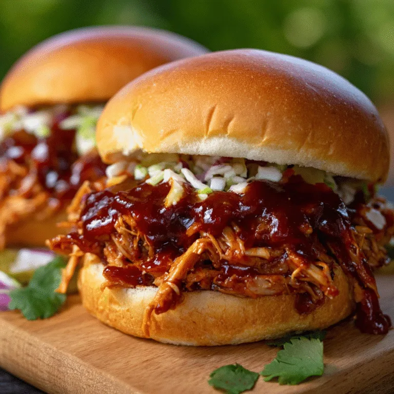 BBQ Pulled Chicken Sandwiches!   So Saucy!