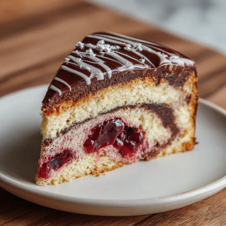 Decadent German Erdbeer Donauwelle Cake