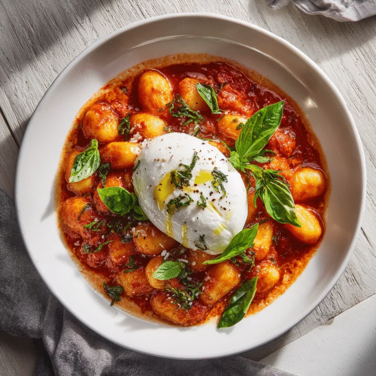 30-Minute Creamy Tomato Gnocchi with Burrata – The Ultimate Romantic Pasta Night-In
