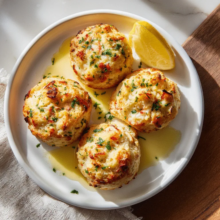 Cheesy Crab Stuffed Biscuits with Lemon Butter Sauce – Elegant Appetizer Delight