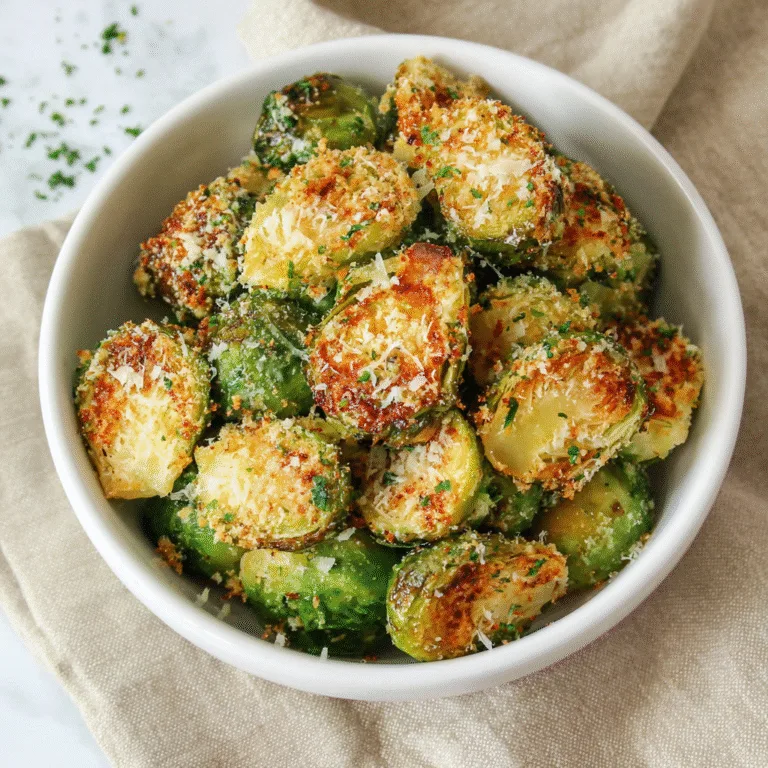 Crispy Garlic Parmesan Brussels Sprouts
