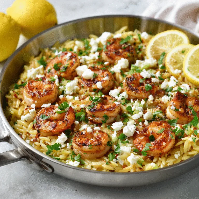Lemon Feta Orzo Shrimp: 5-Minute Mediterranean Delight