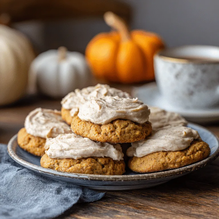 Soft Pumpkin Cookies with Cinnamon Frosting – A Cozy Fall Treat