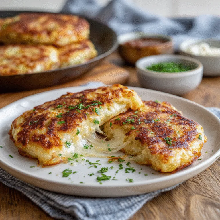 Crispy Korean Potato Cheese Pancakes Recipe (Gamja Cheese Hotteok Inspired)