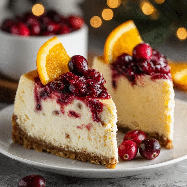 Cranberry Orange Cheesecake – No-Bake Delight