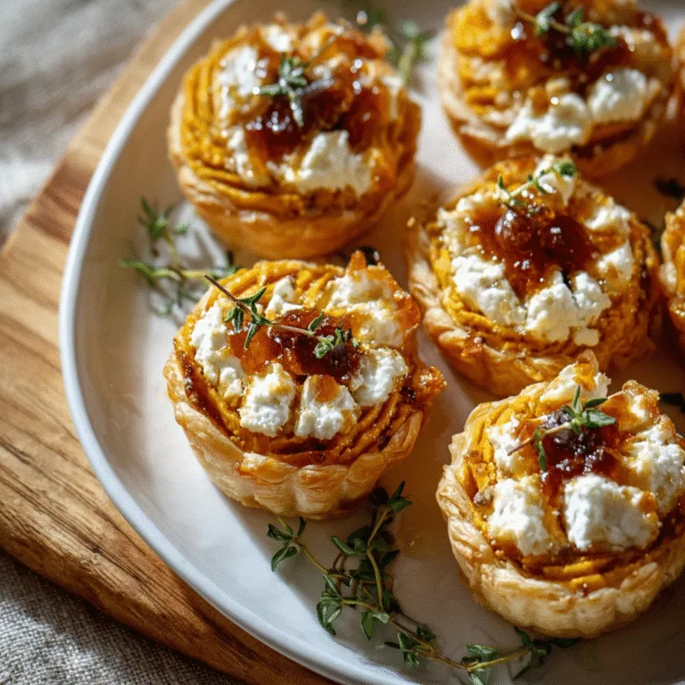Mini Pumpkin Goat Cheese Tartlets