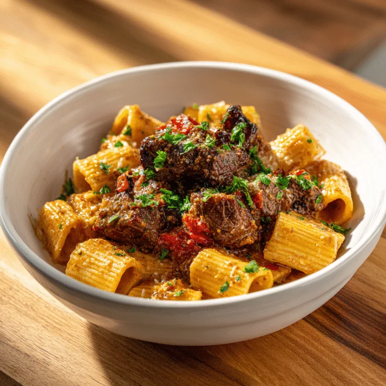 Cajun Steak Tips in Cheesy Parmesan Rigatoni: A Hearty Comfort Dish