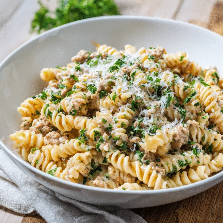 Ground Turkey Pasta: Creamy