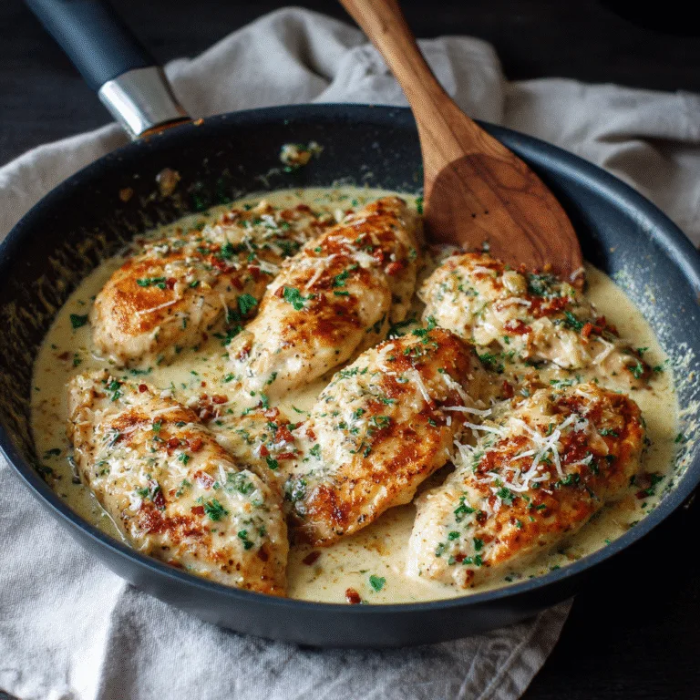 CREAMY GARLIC PARMESAN CHICKEN: A ONE-PAN COMFORT DINNER