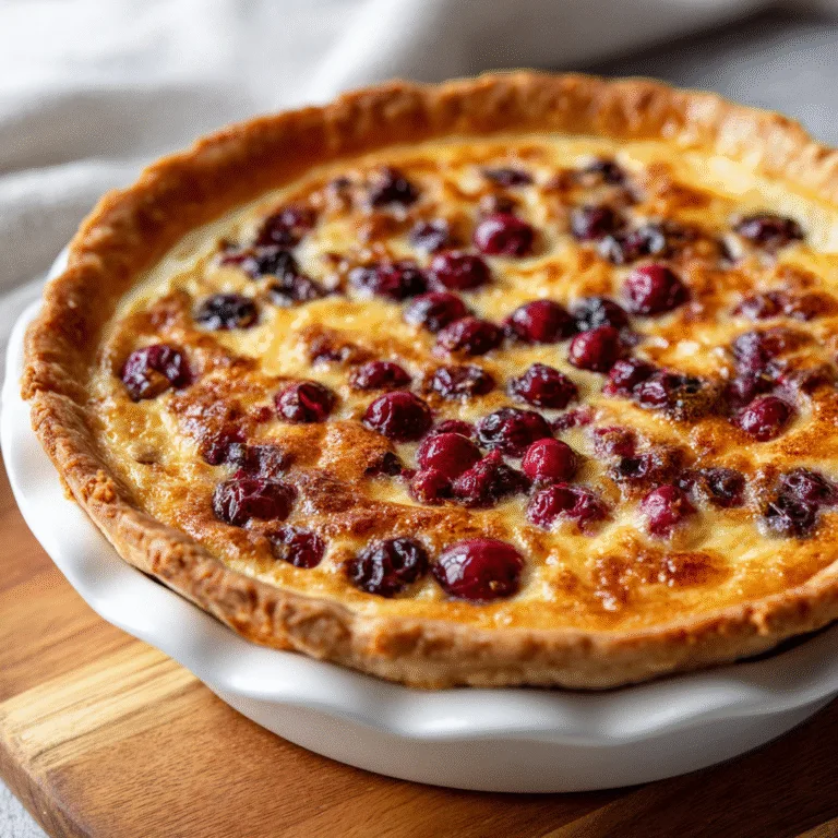 Cranberry Custard Pie: Tart, Creamy & Perfect for Holidays