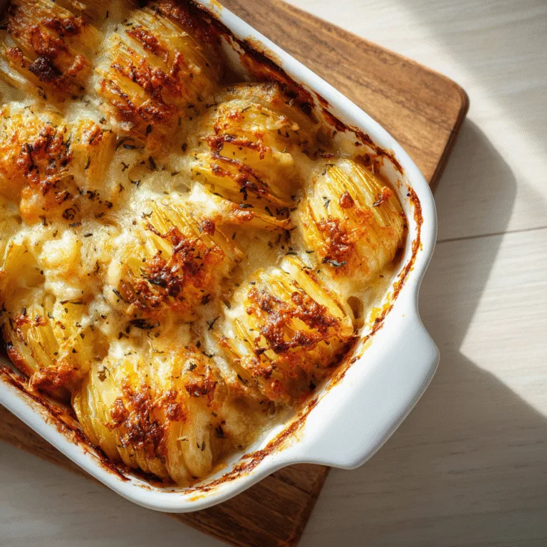 Cheesy Hasselback Potato Gratin