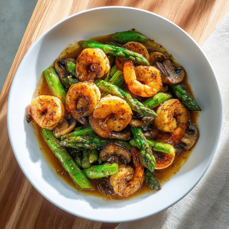 Shrimp and Asparagus Stir-Fry with Mushrooms