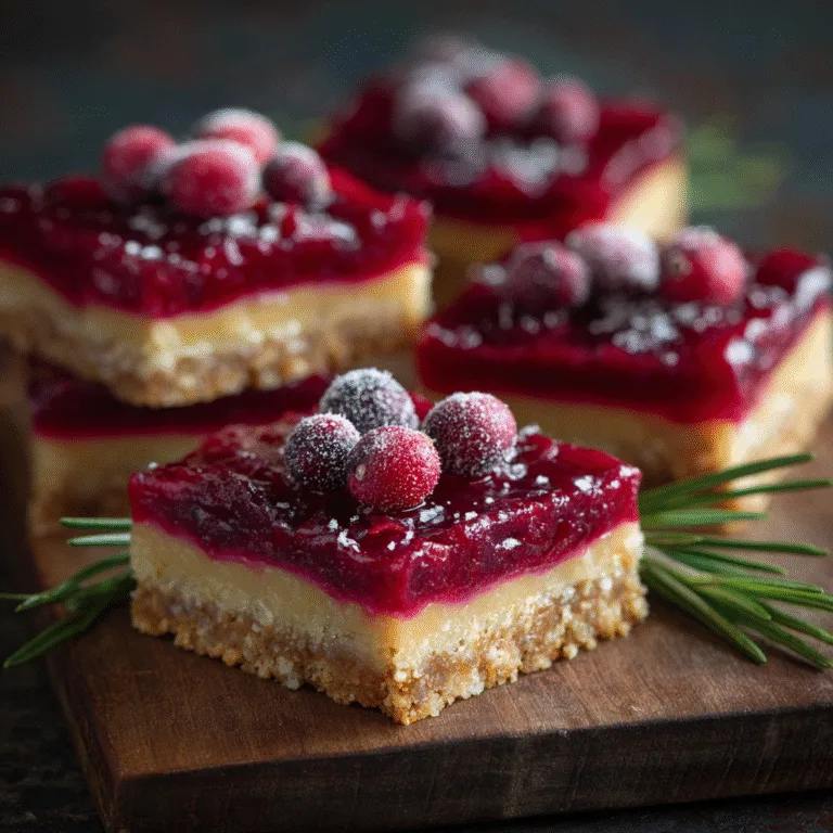 CRANBERRY CURD BARS – TANGY, VIBRANT & ELEGANT HOLIDAY DESSERT
