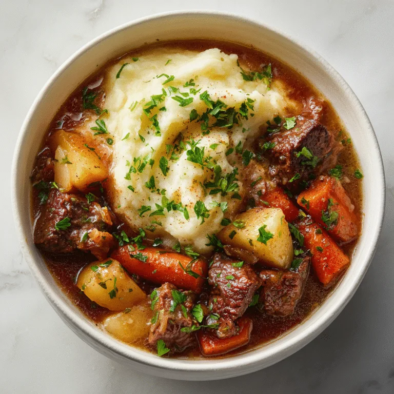 Irish Stew with Mashed Potatoes (Classic Comfort Food)