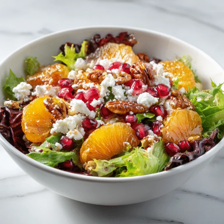 Festive Winter Salad with Oranges, Pomegranate & Candied Pecans