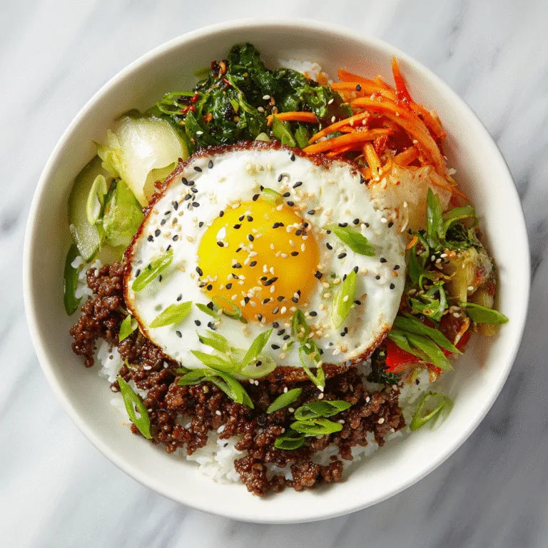 Easy Bibimbap with Ground Beef (No Marinating Required!) – A Fast Korean-Inspired Bowl