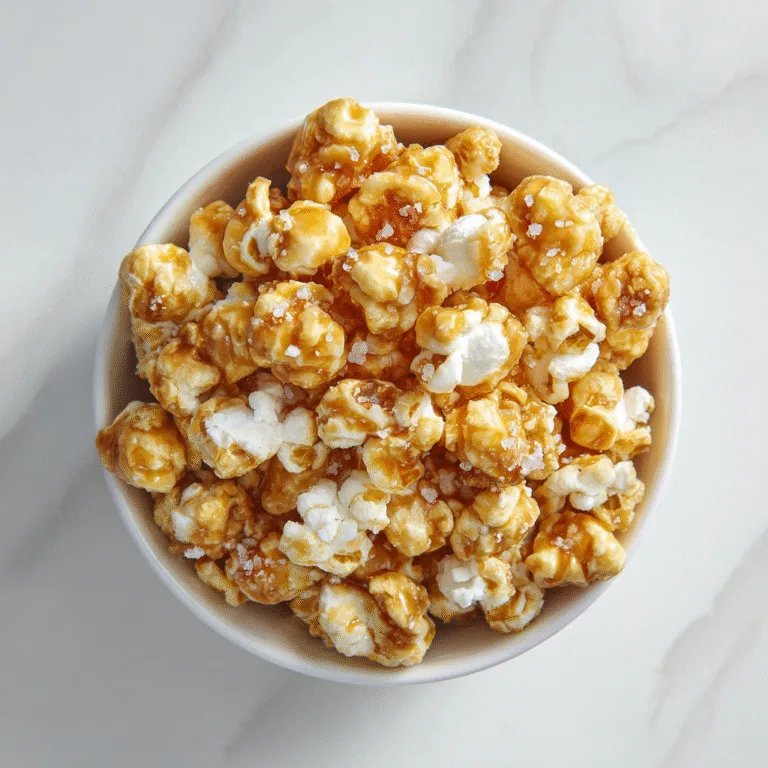 Gooey Marshmallow Caramel Popcorn (4 Ingredients!)