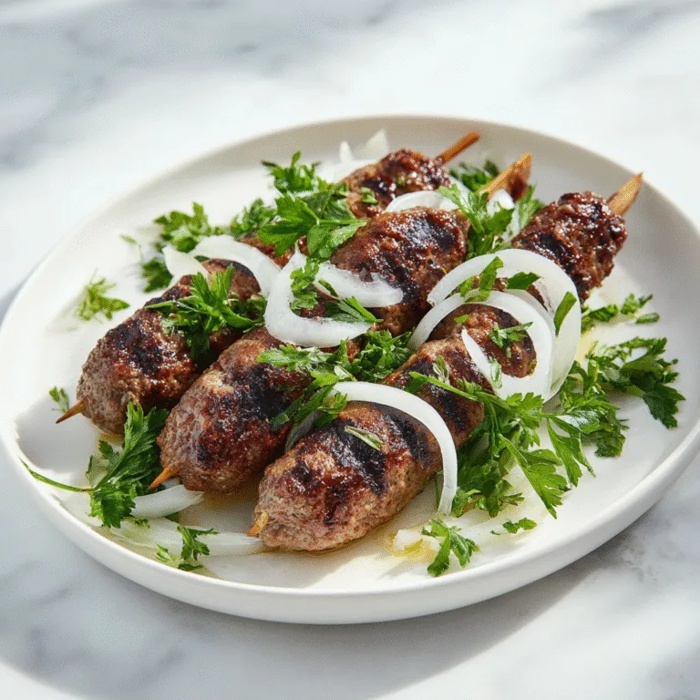 Juicy Lebanese Kafta Kebabs (Grilled Beef Skewers)