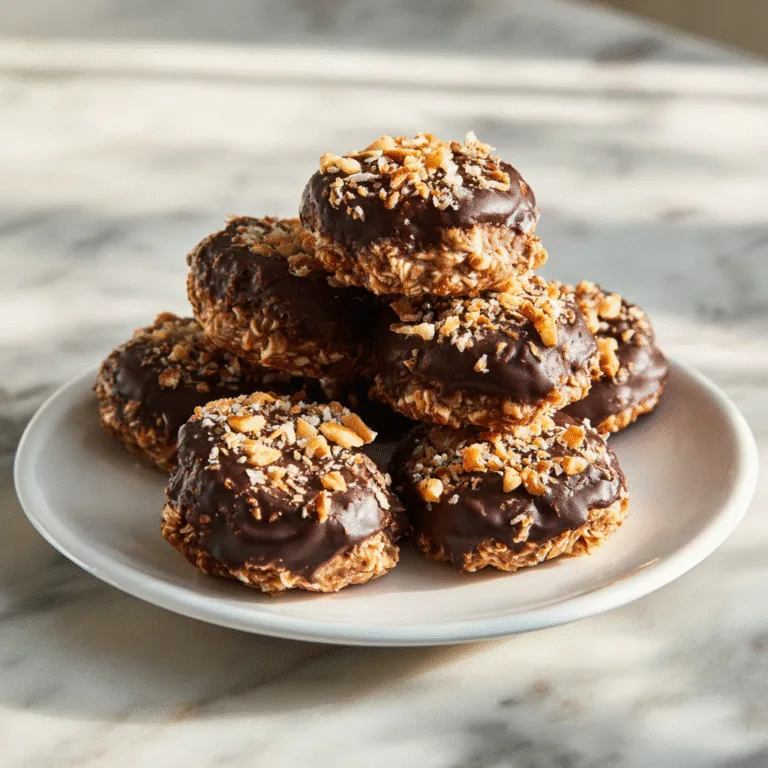 Easy Keto No-Bake Chocolate Peanut Butter Coconut Cookies