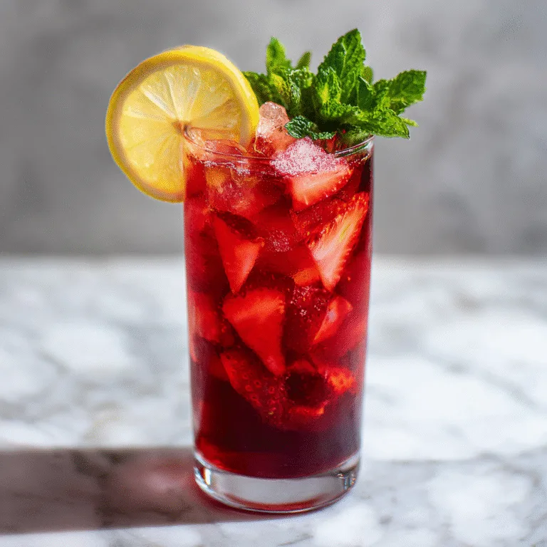 The Best Hibiscus Tea Strawberry Lemonade Refresher