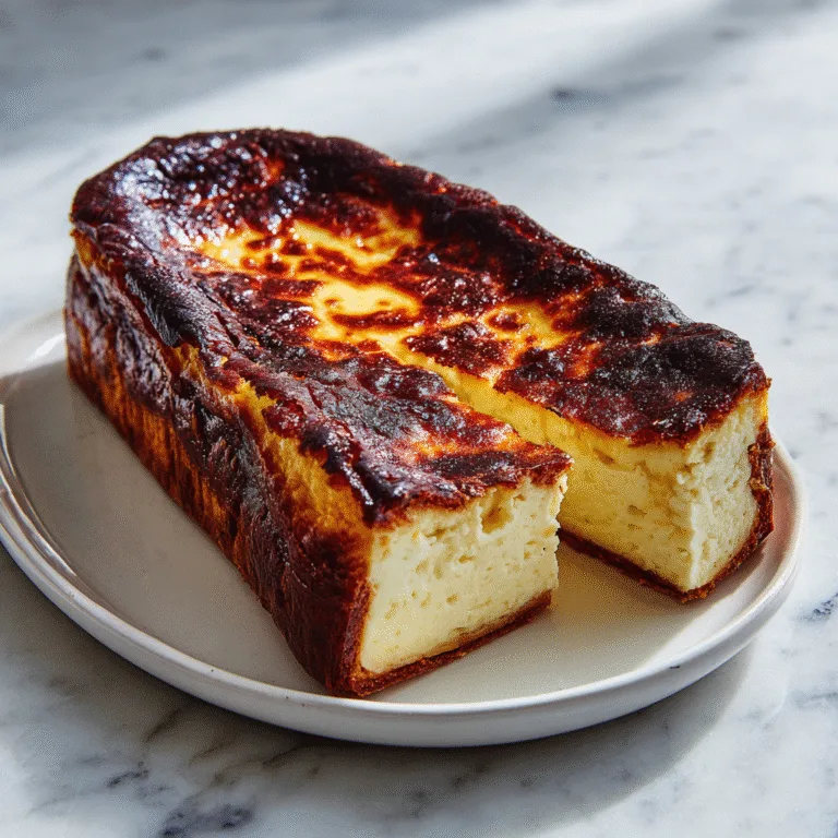Burnt Basque Cheesecake in a Loaf Pan: Creamy, Rustic, and Foolproof