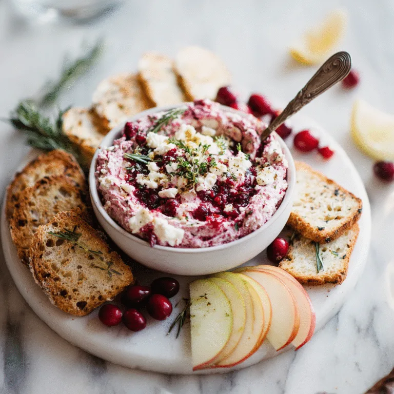 Cranberry Whipped Feta Dip – Sweet, Salty & Creamy Holiday Appetizer