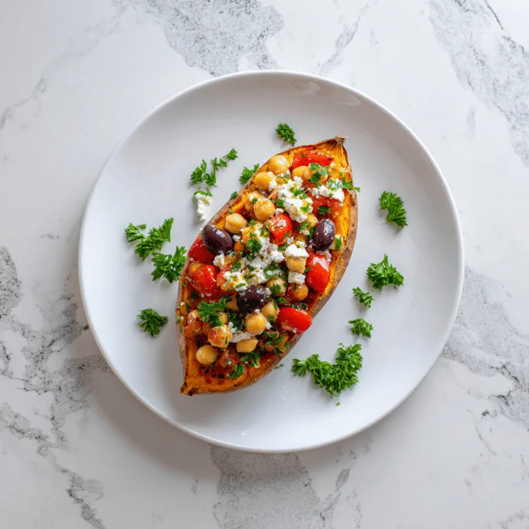 Mediterranean Stuffed Sweet Potato Boats – Healthy, Flavorful & Easy