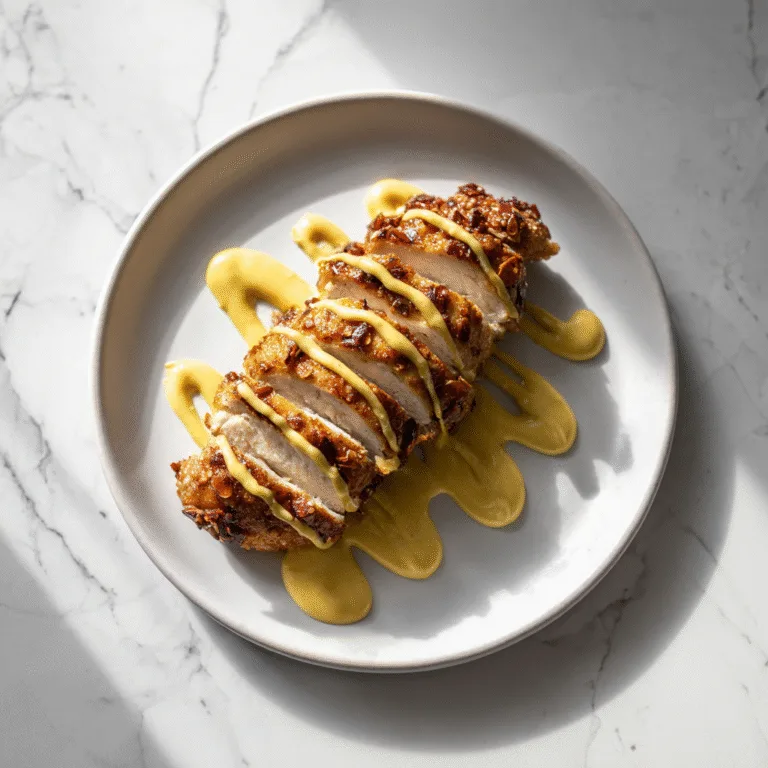 Pretzel Chicken with Mustard-Cheddar Sauce Recipe