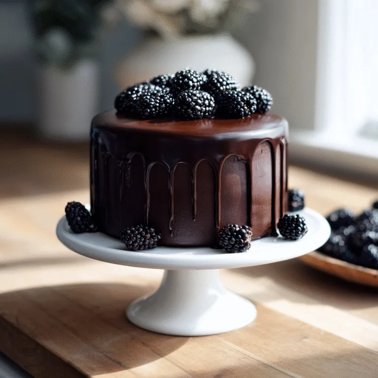 Decadent Blackberry Velvet Gothic Cake with Dark Chocolate Ganache