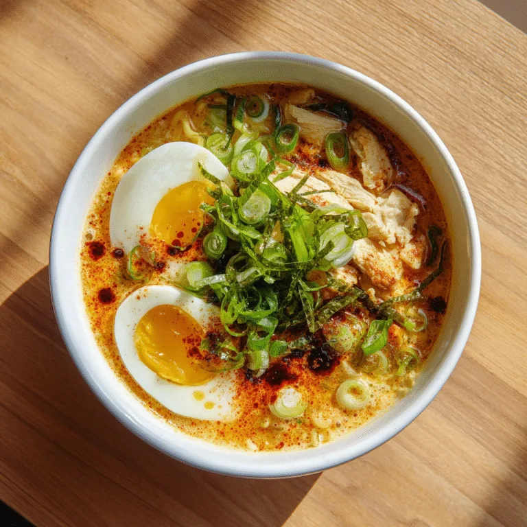 Revitalizing & Spicy Creamy Chicken and Ramen Soup