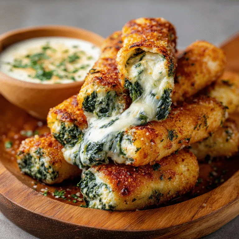 Spinach Dip Mozzarella Sticks: Irresistibly Cheesy Delight