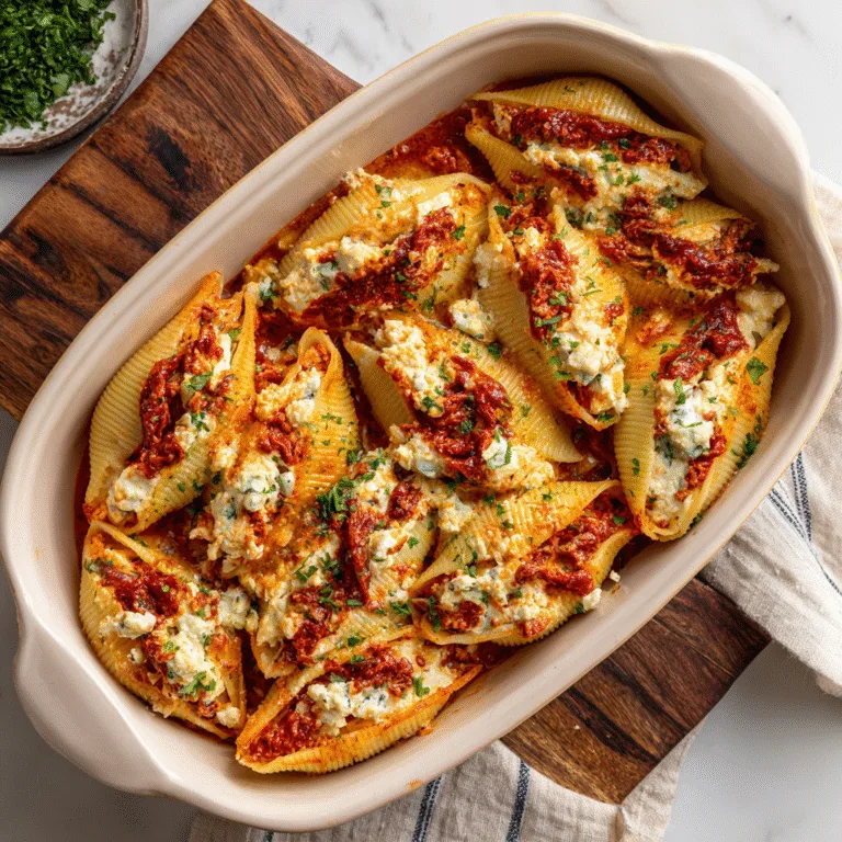 Creamy Sun-Dried Tomato and Ricotta Stuffed Shells