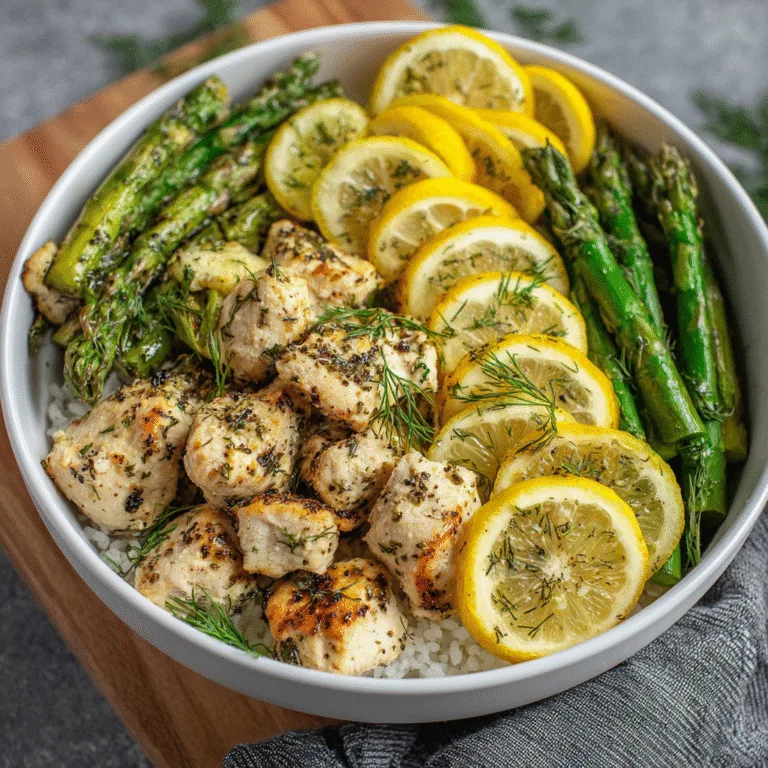 Low Carb High Protein Lemon Dill Chicken Bowl – Perfect for Meal Prep