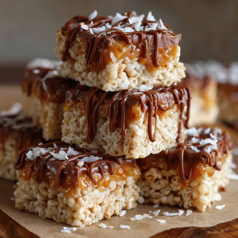 Samoa (Caramel Delite) Rice Krispie Treats