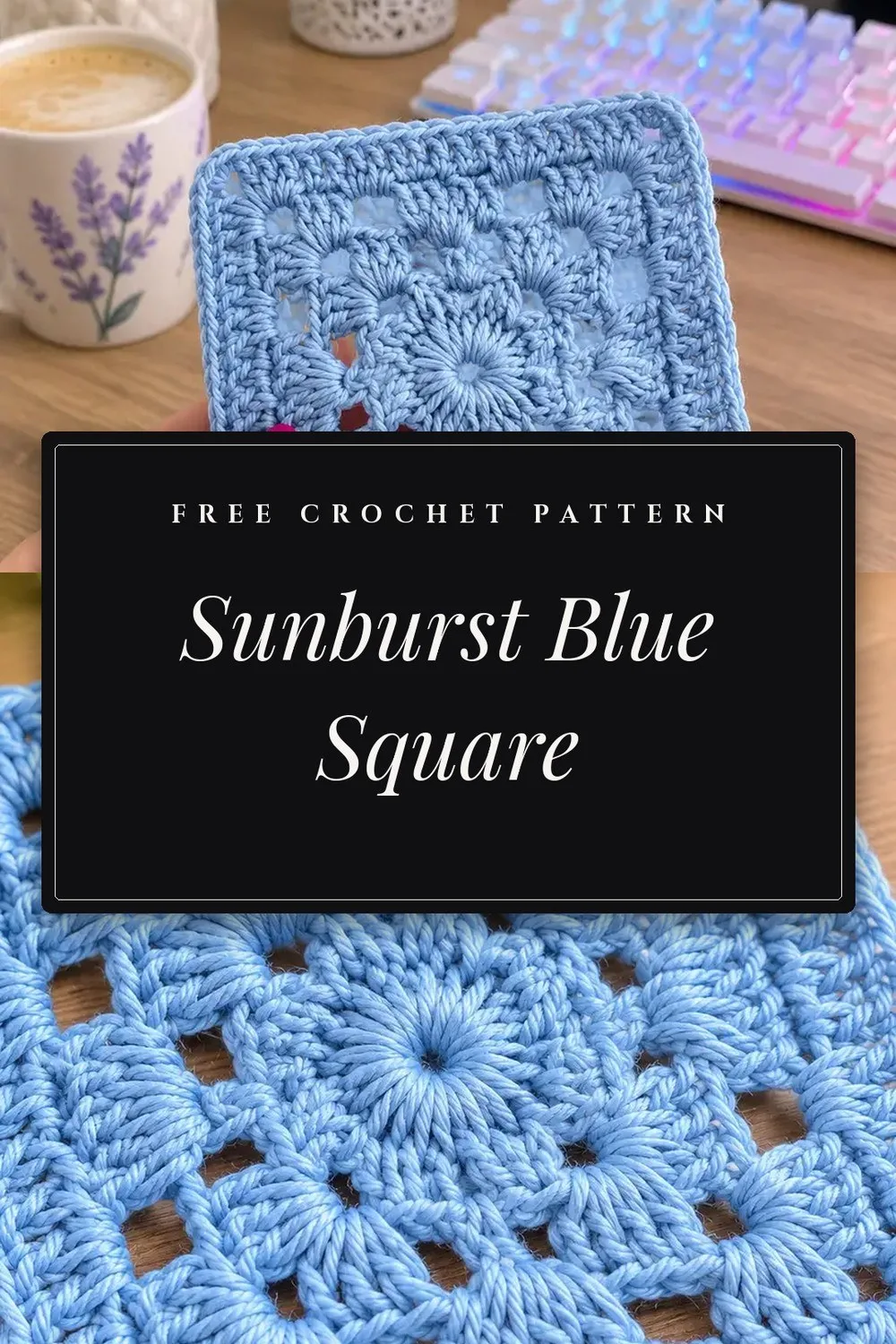 Sunburst Blue Blanket Square Pattern