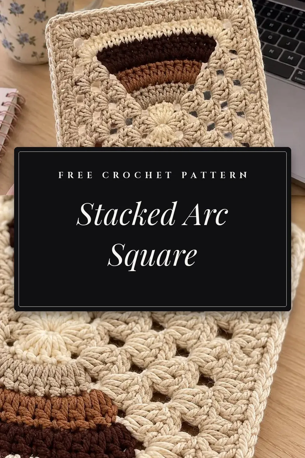 Neutral Stacked Arc Square Pattern